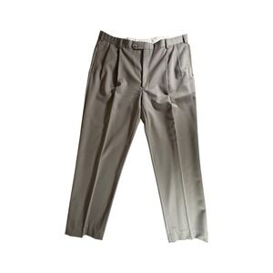 Brooks Brothers Dress Pants Adult Size 40 Pleated Grey/Brown Madison Fit Mens